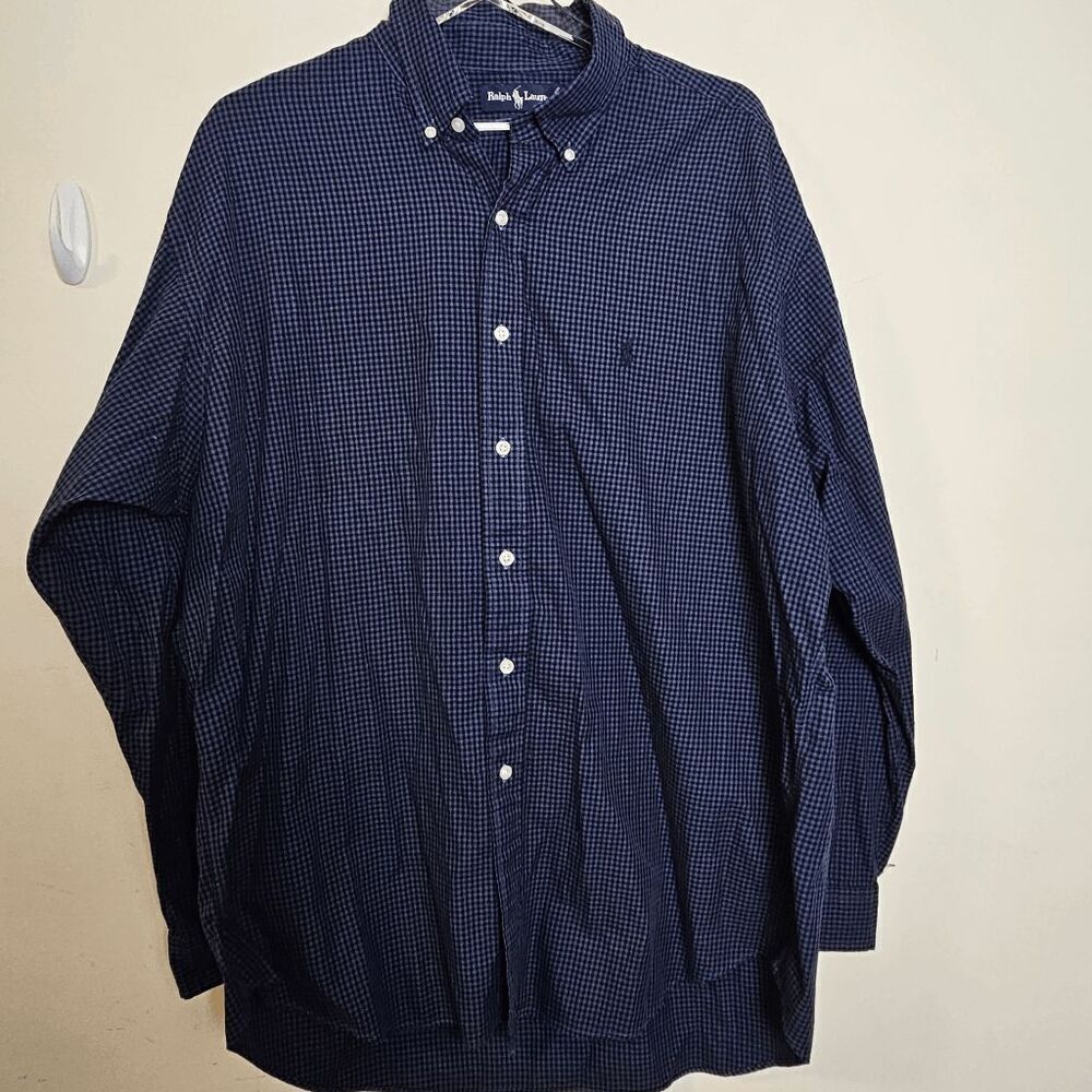 Ralph Lauren Blake 100% Cotton Checked Casual Long Sleeve Button Down Shirt Men'